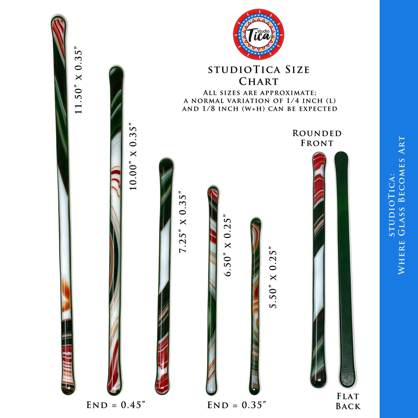 studioTica® Glass Swizzle Sticks - Midnight Blue