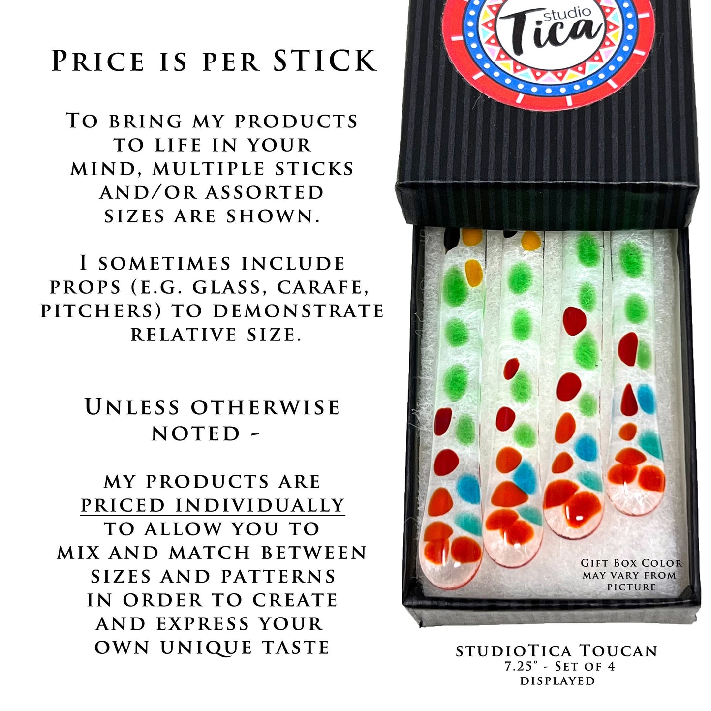 studioTica® Glass Swizzle Sticks - Rainforest Greens