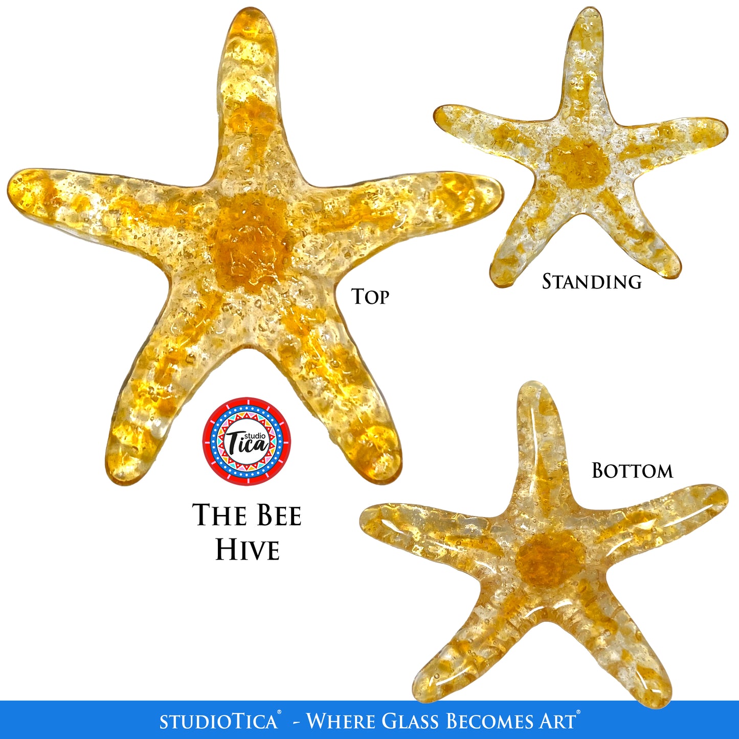 studioTica® Glass Starfish - Golden Collection