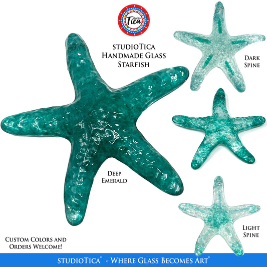 Handmade  Glass Starfish - Emerald Collection by studioTica