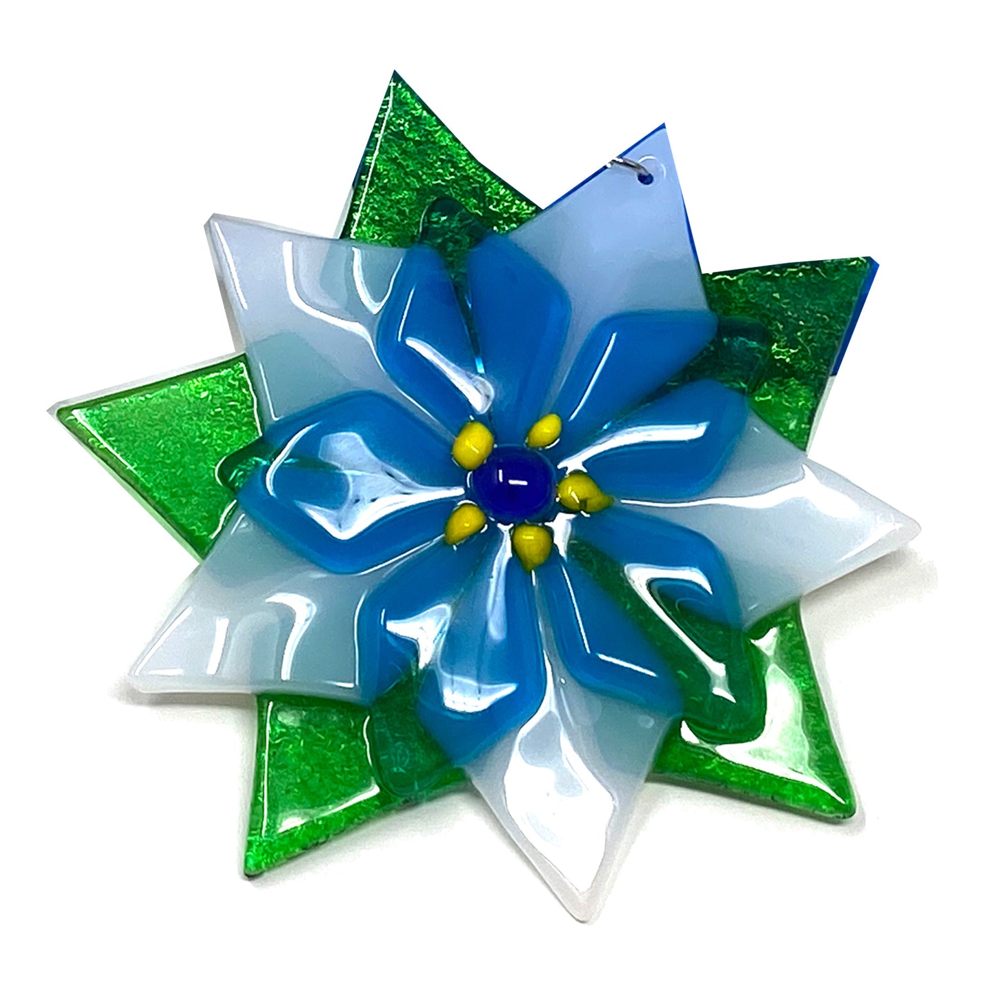 Handmade Glass Ornament - Poinsettia