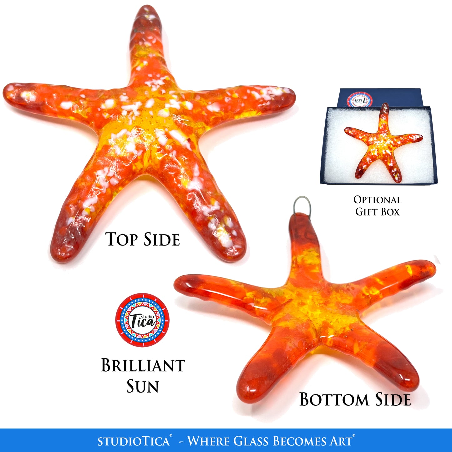 studioTica Handmade Glass Starfish - Cosmic Collection
