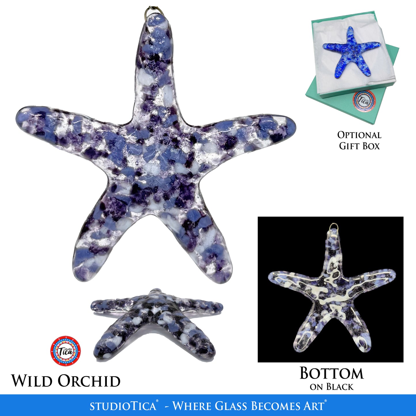 studioTica® Glass Starfish - Cosmic Collection