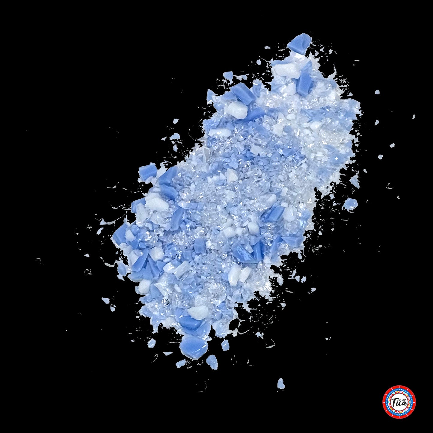 Handmade Glass Snowflake - Carolina Blues - by studioTica