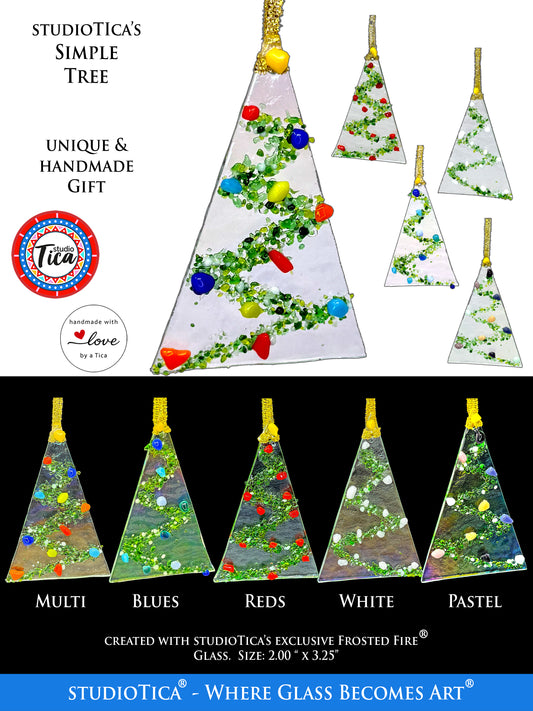 Handmade Glass Ornament - Simple Tree and Minis