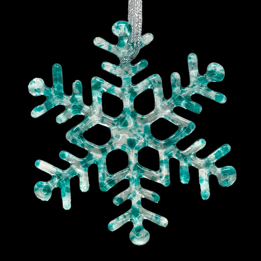 Handmade Glass Snowflake - Emerald Coast - by studioTica