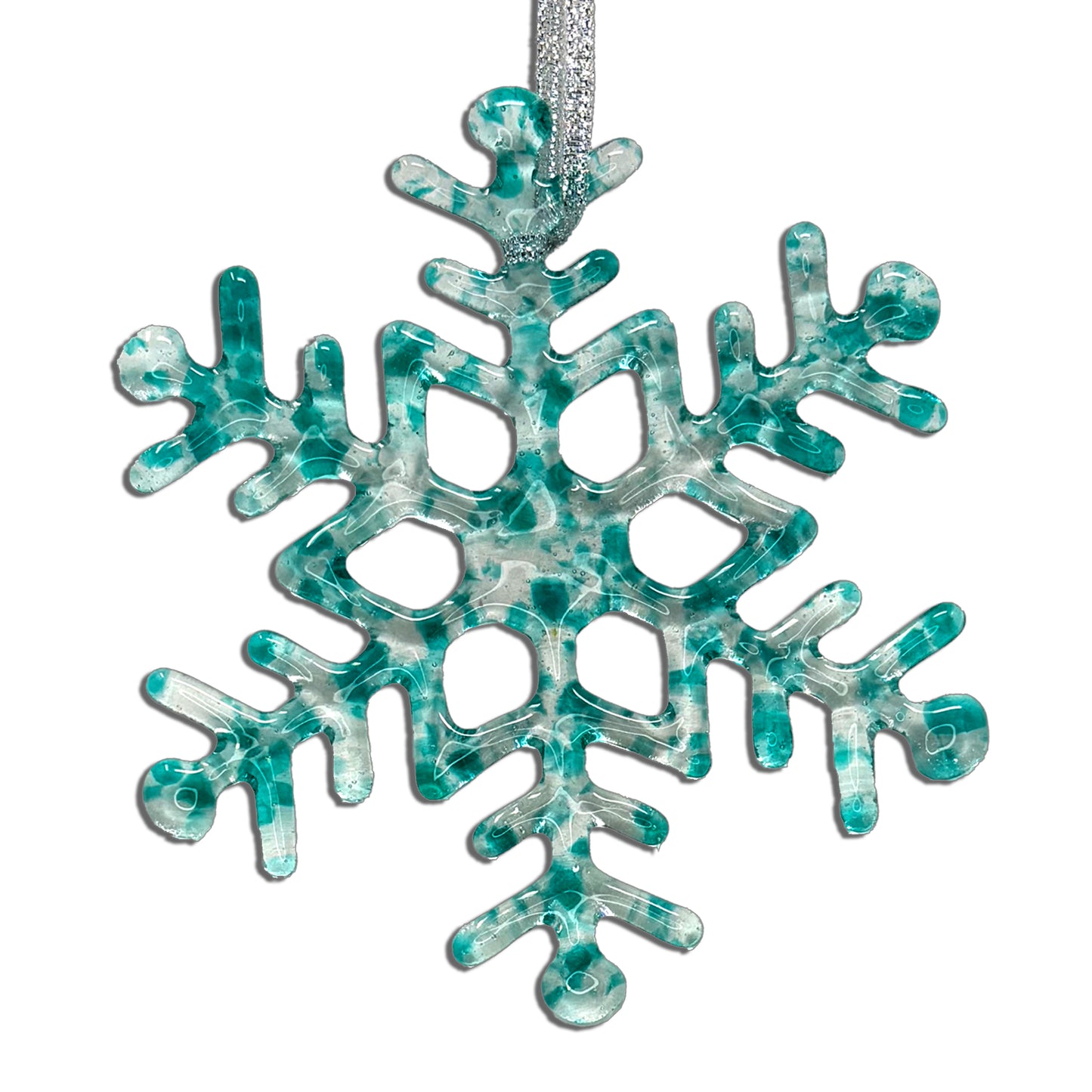 Handmade Glass Snowflake - Emerald Coast - by studioTica