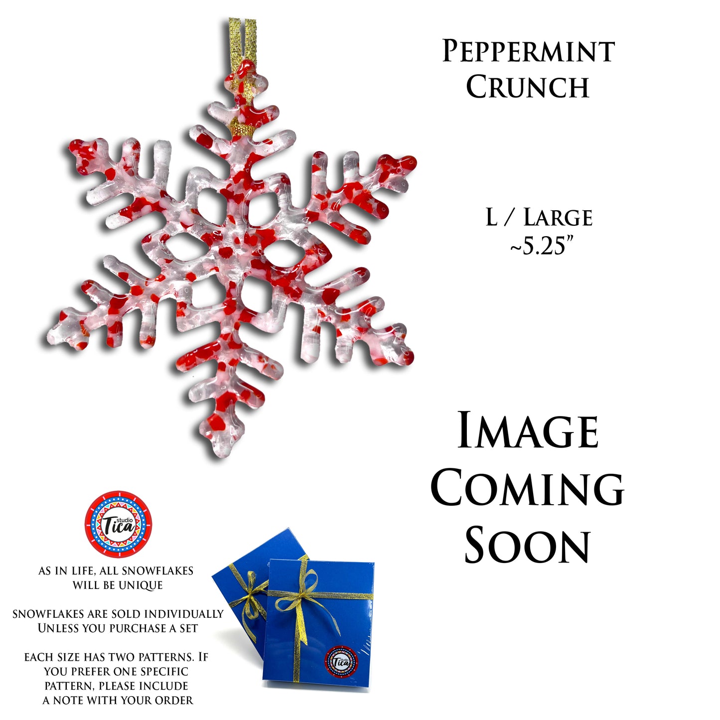 studioTica® Glass Snowflake - Peppermint Crunch