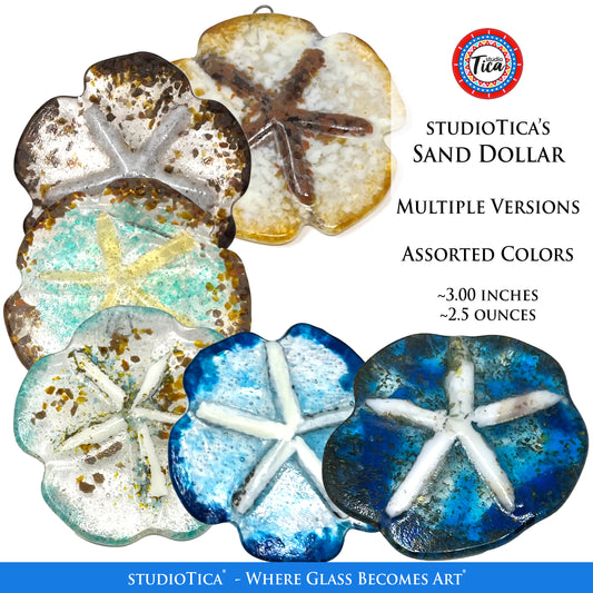 studioTica Handmade Glass Sand Dollars - Assorted Colors