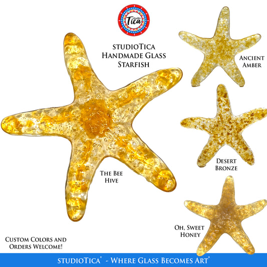 studioTica Handmade Glass Starfish - Golden Collection